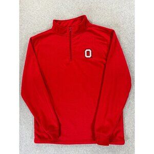 Ohio State Buckeyes Stitched Quarter Zip Campus‎ Pullover (Men's Medium) Red